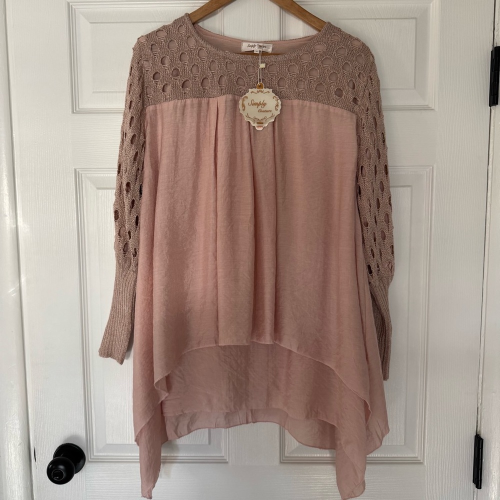 Simply couture pink sweater blouse